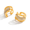 Wholesale Women's Electroplated Geometric Stainless Steel Ear Clips And Earrings Ins Style