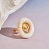 Wholesale Women's Electroplated Geometric Stainless Steel Resin Conch Ring Highend Jewelry