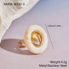 Wholesale Women's Electroplated Geometric Stainless Steel Resin Conch Ring Highend Jewelry