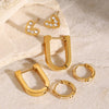 Wholesale Women's Electroplated Geometric Ushape Stainless Steel Earrings