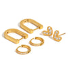 Wholesale Women's Electroplated Geometric Ushape Stainless Steel Earrings