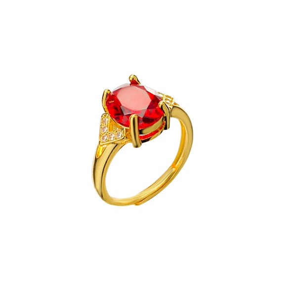 Wholesale Women's Electroplated Gold Geometric Heart And Animal Zodiac Shape Copper Ring Inlaid With Zircon