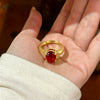 Wholesale Women's Electroplated Gold Geometric Heart And Animal Zodiac Shape Copper Ring Inlaid With Zircon