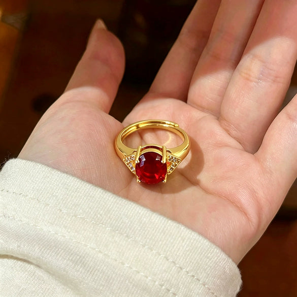Wholesale Women's Electroplated Gold Geometric Heart And Animal Zodiac Shape Copper Ring Inlaid With Zircon
