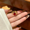 Wholesale Women's Electroplated Gold Geometric Heart And Animal Zodiac Shape Copper Ring Inlaid With Zircon