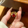 Wholesale Women's Electroplated Gold Geometric Heart And Animal Zodiac Shape Copper Ring Inlaid With Zircon