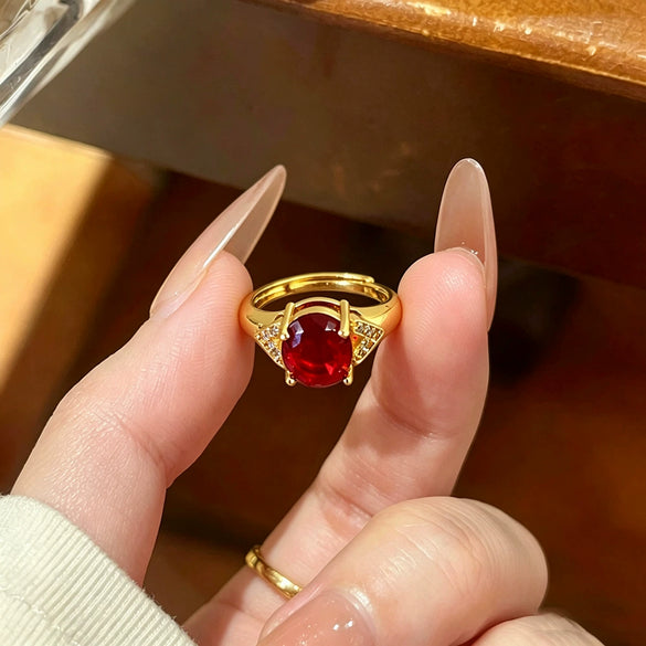 Wholesale Women's Electroplated Gold Geometric Heart And Animal Zodiac Shape Copper Ring Inlaid With Zircon