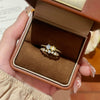 Wholesale Women's Electroplated Gold Inlaid With Zircon Cat's Eye Stone Copper Ring With Heart Geometric Animal Zodiac Patterns And Plants And Flowers Style
