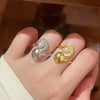 Wholesale Women's Electroplated Gold Inlaid With Zircon Minimalist Animal Zodiac Heart Geometric Shape Copper Ring