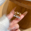 Wholesale Women's Electroplated Gold Inlaid Zircon Butterfly Copper Ring