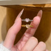Wholesale Women's Electroplated Gold Inlaid Zircon Copper Heartshaped Ring