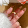 Wholesale Women's Electroplated Gold Inlaid Zircon Copper Heartshaped Ring