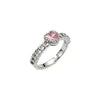 Wholesale Women's Electroplated Gold Inlaid Zircon Copper Heartshaped Ring