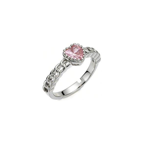 Wholesale Women's Electroplated Gold Inlaid Zircon Copper Heartshaped Ring