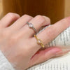 Wholesale Women's Electroplated Gold Inlaid Zircon Copper Heartshaped Ring