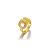 Wholesale Women's Electroplated Gold Inlaid Zircon Copper Id Letter Horseshoe Adjustable Open Ring Jewelry