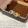 Wholesale Women's Electroplated Gold Inlaid Zircon Copper Id Letter Horseshoe Adjustable Open Ring Jewelry