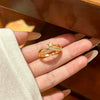 Wholesale Women's Electroplated Gold Inlaid Zircon Ring With Heart Geometric Animal Zodiac Shapes Copper Material