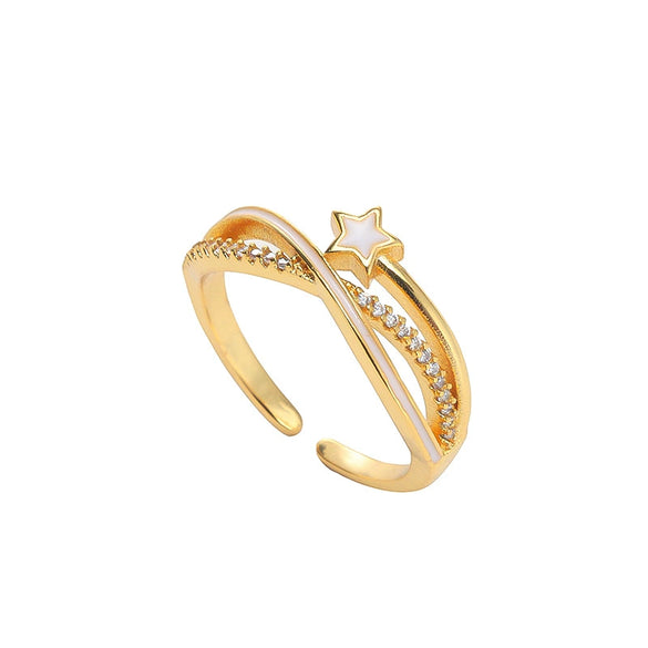 Wholesale Women's Electroplated Gold Inlaid Zircon Ring With Heart Geometric Animal Zodiac Shapes Copper Material