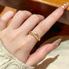 Wholesale Women's Electroplated Gold Inlaid Zircon Ring With Heart Geometric Animal Zodiac Shapes Copper Material