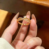 Wholesale Women's Electroplated Gold Inlaid Zircon Ring With Heart Geometric Animal Zodiac Shapes Copper Material