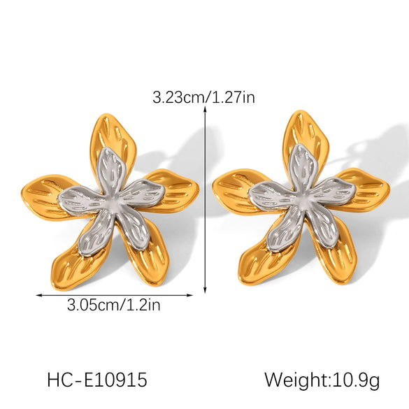 Wholesale Women's Electroplated Irregular Geometric Stainless Steel Earrings