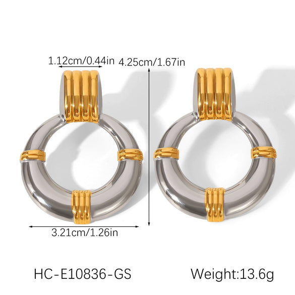 Wholesale Women's Electroplated Irregular Geometric Stainless Steel Earrings