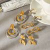Wholesale Women's Electroplated Irregular Geometric Stainless Steel Earrings