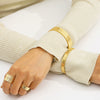 Wholesale Women's Electroplated 18K Gold Geometric Stainless Steel Bracelet Ring Accessories
