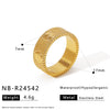 Wholesale Women's Electroplated 18K Gold Geometric Stainless Steel Bracelet Ring Accessories