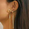 Wholesale Women's Electroplated Real Gold Bow Earrings Made Of Titanium Steel And Stainless Steel