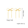 Wholesale Women's Electroplated Real Gold Bow Earrings Made Of Titanium Steel And Stainless Steel