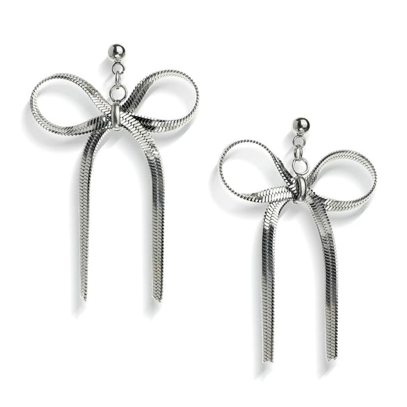 Wholesale Women's Electroplated Real Gold Bow Earrings Made Of Titanium Steel And Stainless Steel