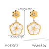 Wholesale Women's Electroplated Stainless Steel Geometric Flower Earrings
