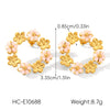 Wholesale Women's Electroplated Stainless Steel Geometric Flower Earrings