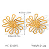 Wholesale Women's Electroplated Stainless Steel Geometric Flower Earrings