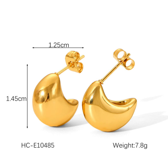 Wholesale Women's Electroplated Stainless Steel Geometric Flower Earrings