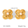 Wholesale Women's Electroplated Stainless Steel Geometric Flower Earrings
