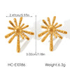 Wholesale Women's Electroplated Stainless Steel Geometric Flower Earrings