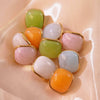 Wholesale Women's Electroplated Stainless Steel Geometric Square Candy Color Earrings