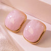 Wholesale Women's Electroplated Stainless Steel Geometric Square Candy Color Earrings