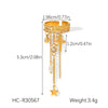 Wholesale Women's Electroplated Stainless Steel Geometric Star Cross Open Ring And Tassel Bracelet