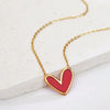 Wholesale Women's Electroplated Stainless Steel Heartshaped Ochain Necklace Light Luxury Jewelry