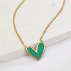 Wholesale Women's Electroplated Stainless Steel Heartshaped Ochain Necklace Light Luxury Jewelry