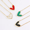 Wholesale Women's Electroplated Stainless Steel Heartshaped Ochain Necklace Light Luxury Jewelry