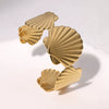 Wholesale Women's Electroplated Stainless Steel Wide Scallop Open Bracelet Light Luxury Hand Jewelry