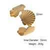 Wholesale Women's Electroplated Stainless Steel Wide Scallop Open Bracelet Light Luxury Hand Jewelry
