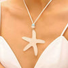 Wholesale Women's Electroplated Star Shape Resin Starfish Necklace With Regular Chain Vacation Style