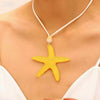 Wholesale Women's Electroplated Star Shape Resin Starfish Necklace With Regular Chain Vacation Style