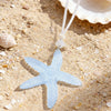 Wholesale Women's Electroplated Star Shape Resin Starfish Necklace With Regular Chain Vacation Style